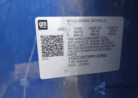 2023 Chevrolet Malibu Fwd 1Fl from USA, damaged, VIN 1G1ZC5ST6PF152982